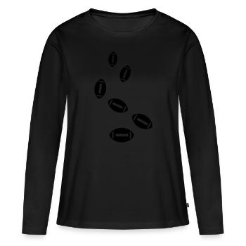 Icône de l’icône Football - T-shirt manches longues Premium bio Femme - noir - Devant - Julia (174cm)