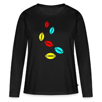 Icône de l’icône Football - T-shirt manches longues Premium bio Femme - noir - Devant - Julia (174cm)