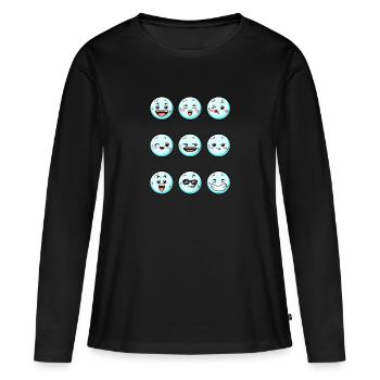 9 Schneebälle mit - Frauen Premium Bio Langarmshirt - Schwarz - Vorne - Julia (174cm)