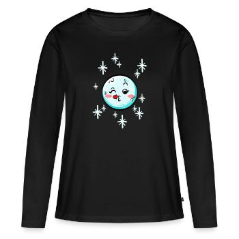 Schneeball #7/9 - Frauen Premium Bio Langarmshirt - Schwarz - Vorne - Julia (174cm)