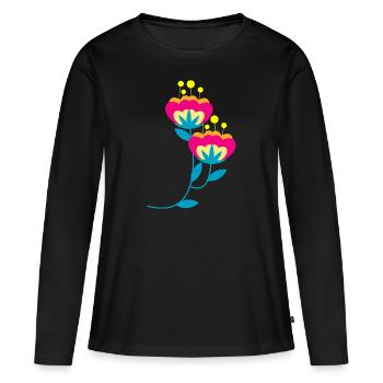 Flower Flower Plant - Women's Premium Organic Long Sleeve Shirt - black - Front - Julia (174cm)