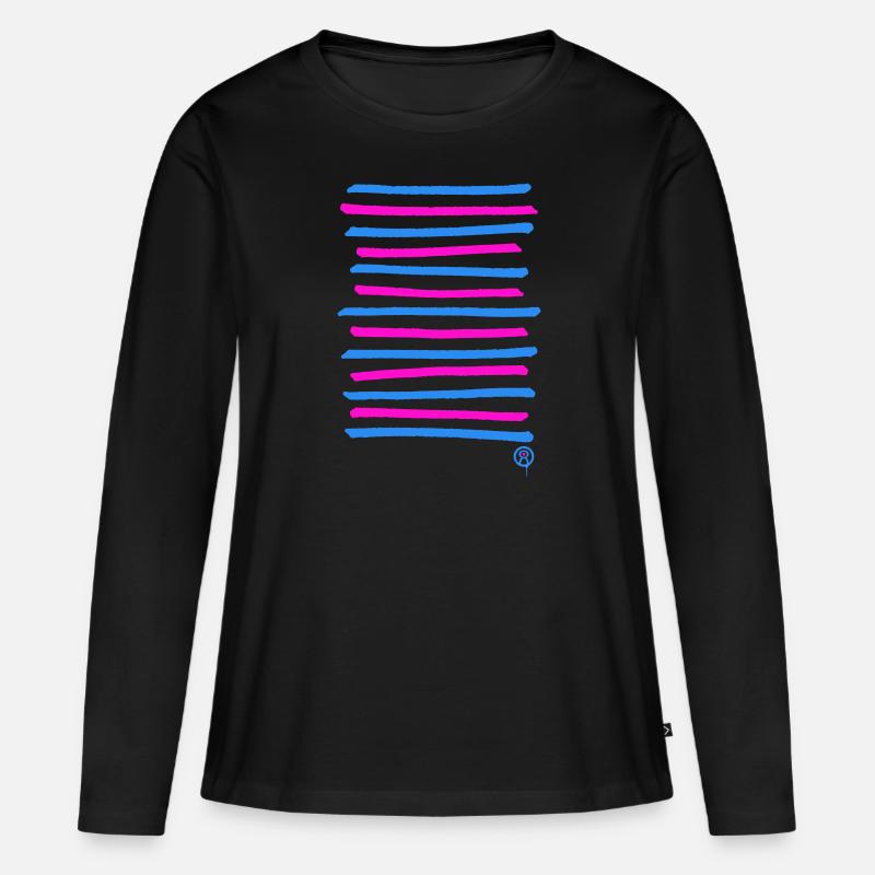 Lignes de graffiti pulvérisées, couleur d’impression librement sélectionnable - T-shirt manches longues Premium bio Femme - noir