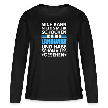 Agriculteur non choquable - T-shirt manches longues Premium bio Femme - noir - Devant - Julia (174cm)
