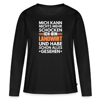 Agriculteur non choquable - T-shirt manches longues Premium bio Femme - noir - Devant - Julia (174cm)