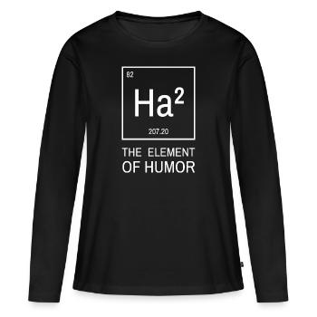 HaHa Élément Humour Tableau périodique Chimie - T-shirt manches longues Premium bio Femme - noir - Devant - Julia (174cm)