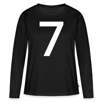 Millésime Sept - T-shirt manches longues Premium bio Femme - noir - Devant - Julia (174cm)