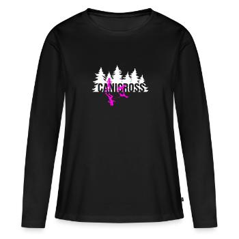 Canicross dogrun laufen mit Hund Hundesport - Frauen Premium Bio Langarmshirt - Schwarz - Vorne - Julia (174cm)