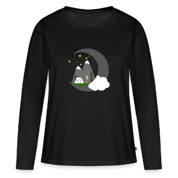 CAMPEN STAR HEAVEN - T-shirt manches longues Premium bio Femme - noir - Devant - Julia (174cm)