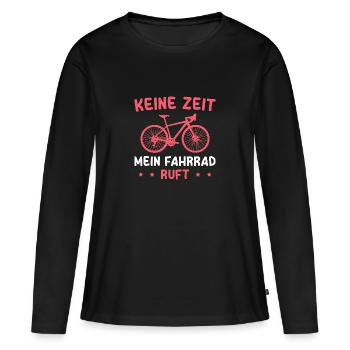 Radsport Fahrrad Radsportlerin Radfahrerin - Frauen Premium Bio Langarmshirt - Schwarz - Vorne - Julia (174cm)