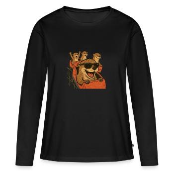 Loutre dans les montagnes russes - T-shirt manches longues Premium bio Femme - noir - Devant - Julia (174cm)