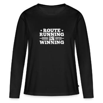 Route Running Is Winning Wide Receiver - Women's Premium Organic Long Sleeve Shirt - black - Front - Julia (174cm)
