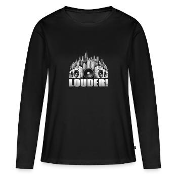 FORTE! - T-shirt manches longues Premium bio Femme - noir - Devant - Julia (174cm)