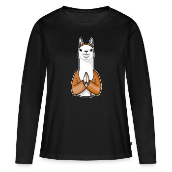 Lama chrétien chrétien - T-shirt manches longues Premium bio Femme - noir - Devant - Julia (174cm)