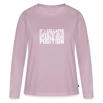 Running Vintage 26.2 Miles Marathoner Demi - T-shirt manches longues Premium bio Femme - rose poudré - Devant - Julia (174cm)