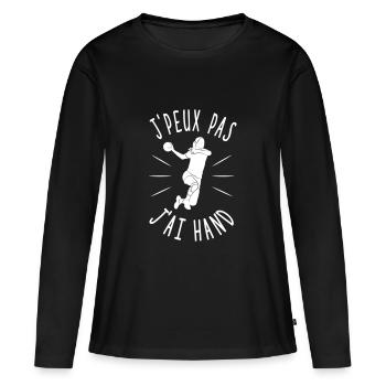 JPP - T-shirt manches longues Premium bio Femme - noir - Devant - Julia (174cm)