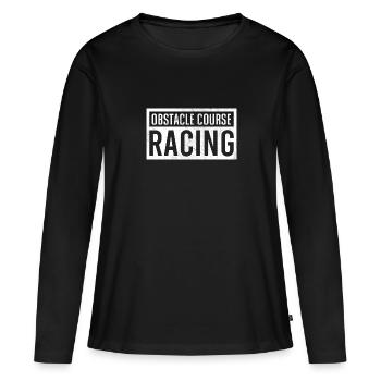 Équipement de course d’obstacles - T-shirt manches longues Premium bio Femme - noir - Devant - Julia (174cm)
