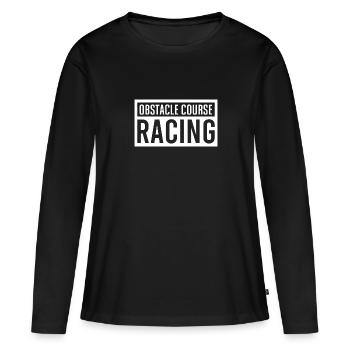 Équipement de course d’obstacles - T-shirt manches longues Premium bio Femme - noir - Devant - Julia (174cm)