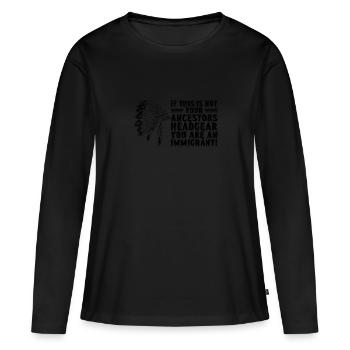 Proud Indigenous People Native American's Day - Frauen Premium Bio Langarmshirt - Schwarz - Vorne - Julia (174cm)