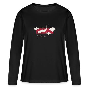 Art du Japon - Art Japonais - T-shirt manches longues Premium bio Femme - noir - Devant - Julia (174cm)