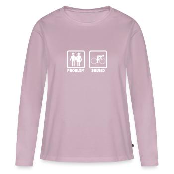Problem Solved - Women's Premium Organic Long Sleeve Shirt - dusky pink - Front - Julia (174cm)