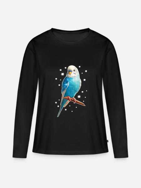 Parkiet sterren - Vrouwen Premium Bio shirt met lange mouwen - zwart