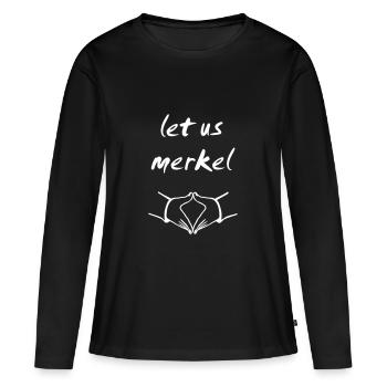 Losange de Merkel - T-shirt manches longues Premium bio Femme - noir - Devant - Julia (174cm)