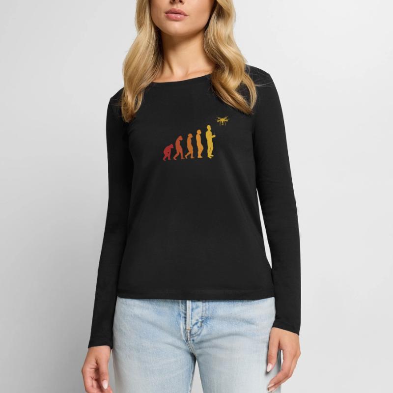Evolution Drohne Drohnenpilot Evolution Frauen Premium Bio Langarmshirt
