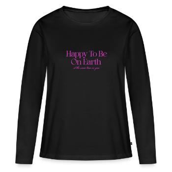 Soyez gentil, soyez heureux Gentillesse inspirante - T-shirt manches longues Premium bio Femme - noir - Devant - Julia (174cm)