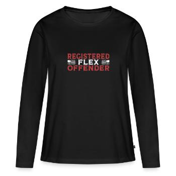 Funny Registered Flex Offender Bodybuilding - Women's Premium Organic Long Sleeve Shirt - black - Front - Julia (174cm)