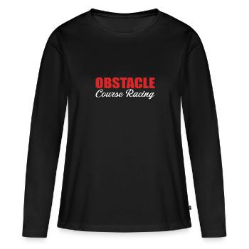 Équipement de course d’obstacles - T-shirt manches longues Premium bio Femme - noir - Devant - Julia (174cm)