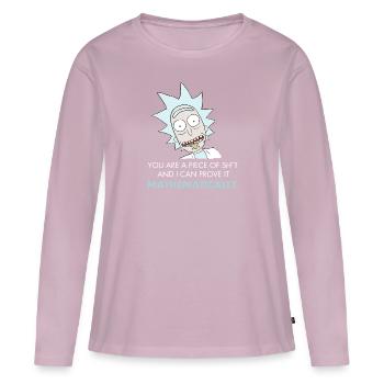 Rick And Morty Mathematical Proof Quote - Women's Premium Organic Long Sleeve Shirt - dusky pink - Front - Julia (174cm)
