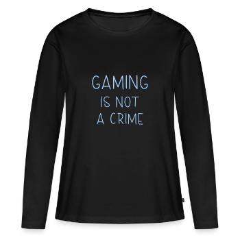 Gaming is not a crime - Frauen Premium Bio Langarmshirt - Schwarz - Vorne - Julia (174cm)