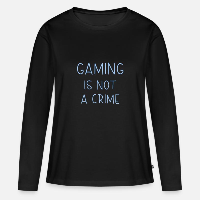 Gaming is not a crime - Frauen Premium Bio Langarmshirt - Schwarz