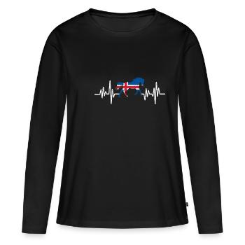 Islandpferde Herzschlag Isi Toelt Tölt Isländer Pf - Frauen Premium Bio Langarmshirt - Schwarz - Vorne - Julia (174cm)