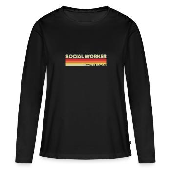 Social Worker Funny Social Work Month - Frauen Premium Bio Langarmshirt - Schwarz - Vorne - Julia (174cm)
