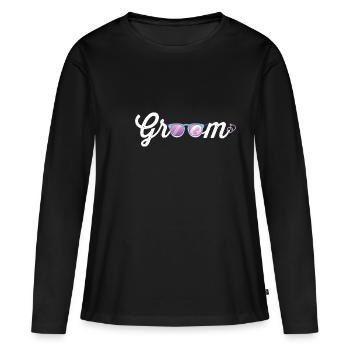 Mariage mariage mariage cérémonie amour idée cadeau - T-shirt manches longues Premium bio Femme - noir - Devant - Julia (174cm)