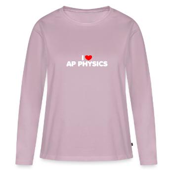 AP Physique Drôle Lycée AP Class Survivor - T-shirt manches longues Premium bio Femme - rose poudré - Devant - Julia (174cm)