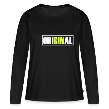 OriGINal GIN Liebhaber Gin - Frauen Premium Bio Langarmshirt - Schwarz - Vorne - Julia (174cm)