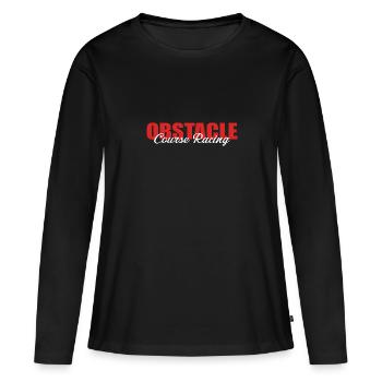 Équipement de course d’obstacles - T-shirt manches longues Premium bio Femme - noir - Devant - Julia (174cm)