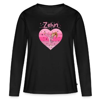 10. Geburtstag Tochter Mädchen Kampfsport Judo - Frauen Premium Bio Langarmshirt - Schwarz - Vorne - Julia (174cm)