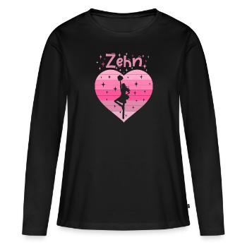 10. Geburtstag Tochter Mädchen Cheerleader - Frauen Premium Bio Langarmshirt - Schwarz - Vorne - Julia (174cm)