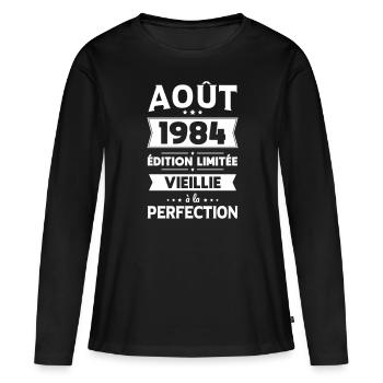 40th Anniversary - August 1984 Perfection - Women's Premium Organic Long Sleeve Shirt - black - Front - Julia (174cm)
