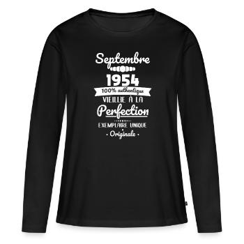 70. Jahrestag - September 1954 Original - Frauen Premium Bio Langarmshirt - Schwarz - Vorne - Julia (174cm)