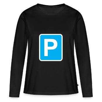 P, symbole du parc, parking - T-shirt manches longues Premium bio Femme - noir - Devant - Julia (174cm)