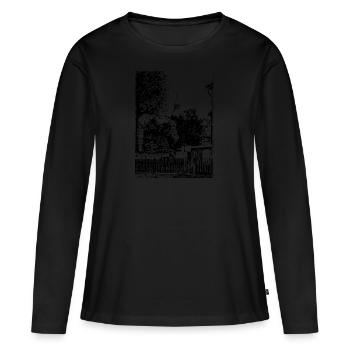 Mon vieux village - village historique à la maison - T-shirt manches longues Premium bio Femme - noir - Devant - Julia (174cm)