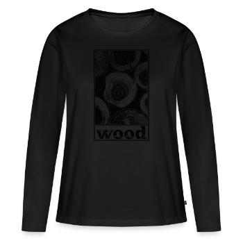 bois - T-shirt manches longues Premium bio Femme - noir - Devant - Julia (174cm)