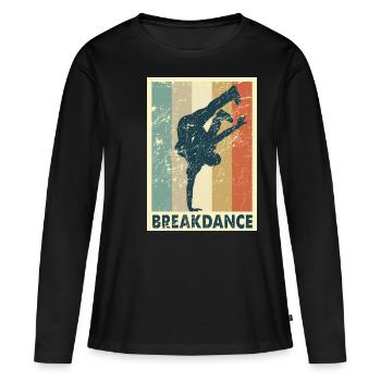 break dance - T-shirt manches longues Premium bio Femme - noir - Devant - Julia (174cm)