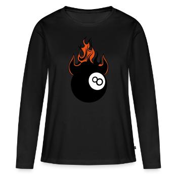 billard flamme flame feu boule 1 - T-shirt manches longues Premium bio Femme - noir - Devant - Julia (174cm)