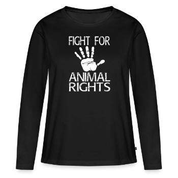 Protection des animaux Militants des droits des animaux Environnement Climat - T-shirt manches longues Premium bio Femme - noir - Devant - Julia (174cm)