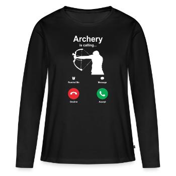 Tir à l’arc Arc arc arc-en-ciel cadeau - T-shirt manches longues Premium bio Femme - noir - Devant - Julia (174cm)